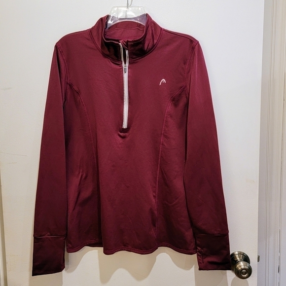 Head Quarter zip Pullover Activewear Jacket Fleece Lined with Thumb Holes Size L - Picture 4 of 15